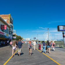 People walking along the Atlantic City Boardwalk in New Jersey