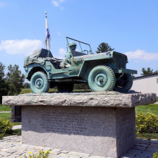 World War II Memorial in the parking lot of the Cole Land Transportation Museum in Bangor, Maine