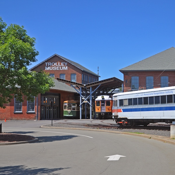 Exterior of the Electric City Trolley Museum in Scranton, Pennsylvania