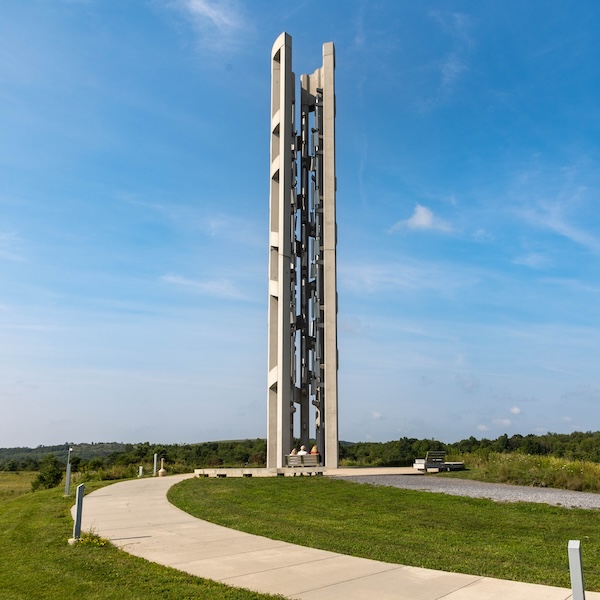 The Tower of Voices monument at the Flight 93 National Memorial outside of Stoystown, Pennsylvania