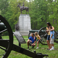 Family at the Gettysburg National Military Park in Pennsylvania
