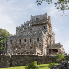 Exterior of the Gillette Castle in Gellette Castle State Park near East Haddam, Connecticut