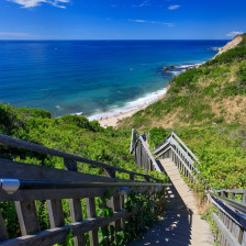 View of the Mohegan Bluffs on Block Island in Rhode Island