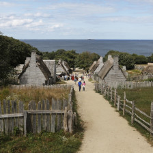 Visitors to the Plimoth Patuxet Museum in Plymouth, Massachusetts