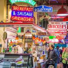 Shoppers inside Reading Terminal Market in Philadelphia, Pennsylvania