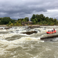 People on a whitewater rafting trip of the Chattahoochee River near Columbus, Georgia