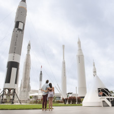 A couple at the Kennedy Space Center in Merritt Island, Florida