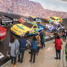 Visitors enjoying the exhibit at the NASCAR Hall of Fame in Charlotte, North Carolina