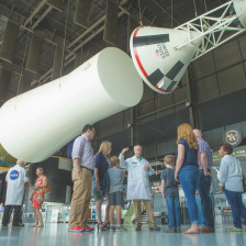 Visitors on a tour of the US Space and Rocket Center in Huntsville, Alabama