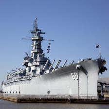 Exterior of the USS Alabama in Mobile, Alabama