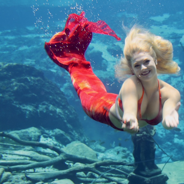 One of the mermaids of Weeki Wachee Springs State Park in Florida
