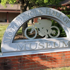 Welcome sign to the AMA Motorcyle Hall of Fame in Pickerington, Ohio