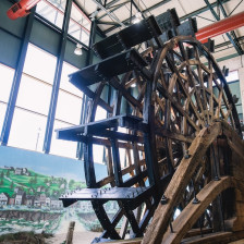 A paddle wheel in an exhibit at the Arabia Steamboat Museum in Kansas City, Missouri
