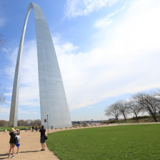 Visitors to Gateway Arch National Park in St. Louis, Missouri