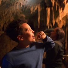 Visitors on an underground tour in Mammoth Cave National Park in Kentucky.