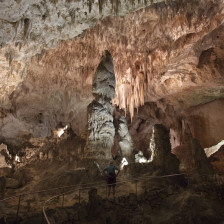 Visitor on tour at Carlsbad Caverns National Park in New Mexico