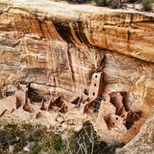 Overlook of the ruins of Mesa Verde National Park in Colorado