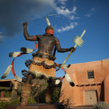 Apache Mountain Spirit Dancer sculpture at the Museum of Indian Arts & Culture in Santa Fe, New Mexico