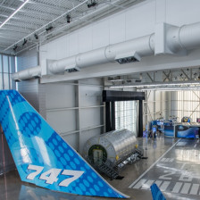 Interior exhibit at Boeing Future of Flight in Everett, Washington