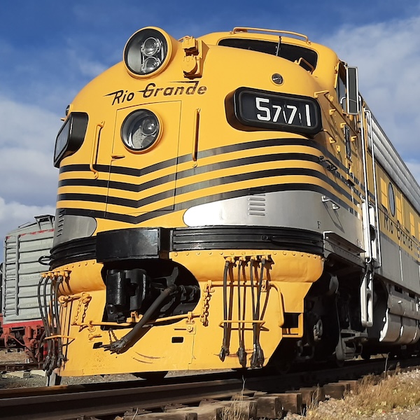 One of the trains on display at the Colorado Railroad Museum in Golden