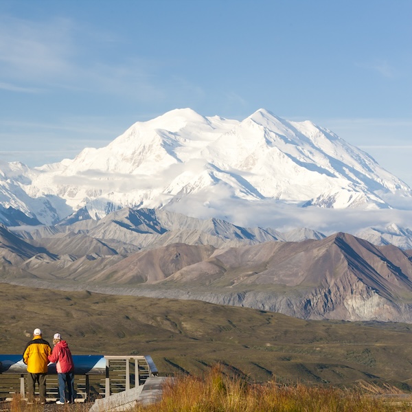 Visitors to Denali National Park in Alaska