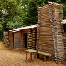 Inside the Fort Clatsop replica in Oregon