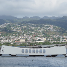 Exterior of the USS Arizona Memorial at the Pearl Harbor National Memorial in Honolulu, Hawaii